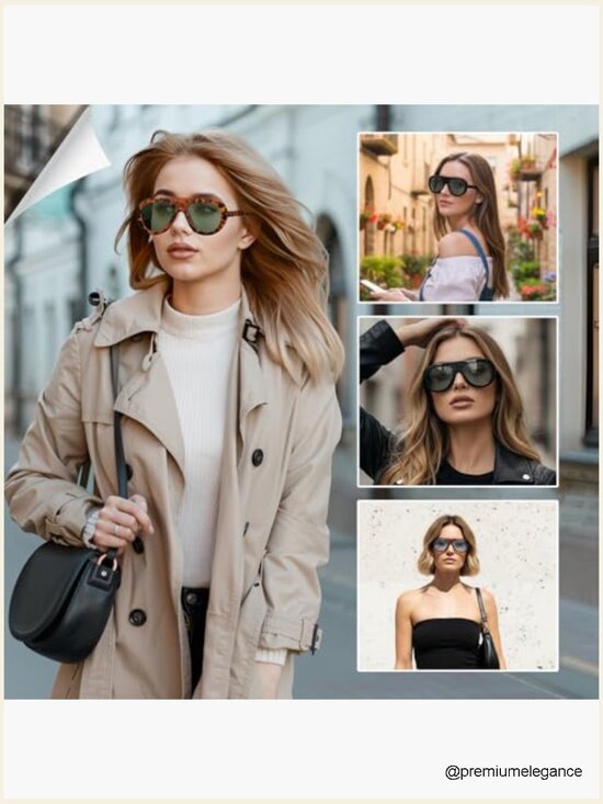 Retro 70s Large Frame Sunglasses 4 Pack UV400 Protection for Women Men main image 7